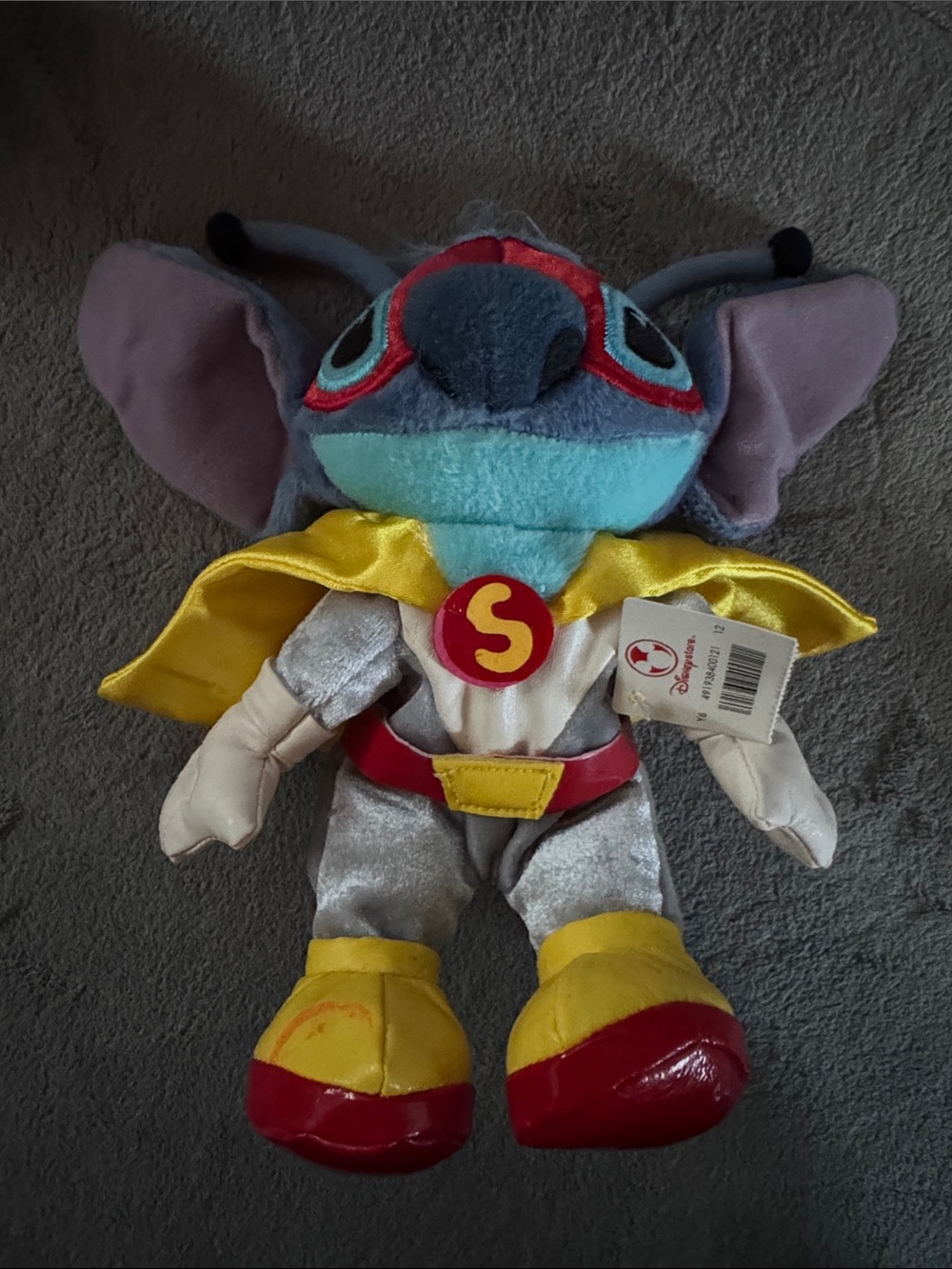 NWT Disney Stitch Superhero Plush - Blue, Yellow & Red